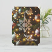 クリスマス ホリデー シルバー スノーフレーク オーナメント (スタンド正面)