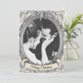 クリスマス ホリデー シルバー リーフ リース フォト フレーム (スタンド正面)