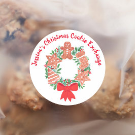 クリスマス ホリデー ジンジャーブレッド クッキー交換会 ラウンドシール