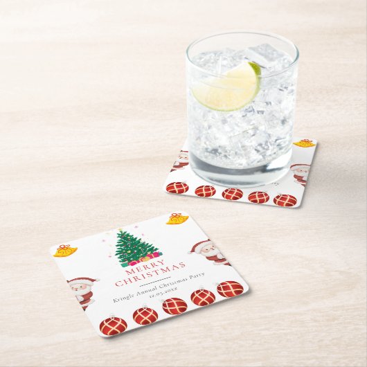 クリスマス・ホリデー スクエアペーパーコースター (インサイチュ)