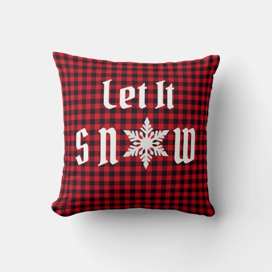 クリスマス ホリデー スノーフレーク 枕 (正面)