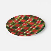 クリスマス ホリデー チェック柄 スクエア バッファロー プライド ペーパープレート (アングル)