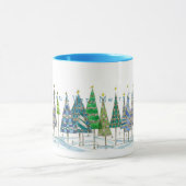 クリスマス・ホリデー・ツリーズ・アートを楽しんでほしい マグカップ (中央)