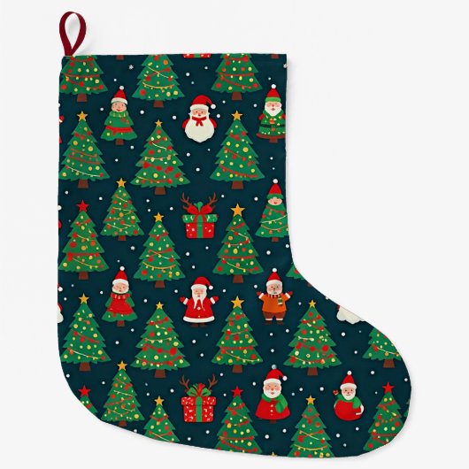クリスマス ホリデー テーマ ラージクリスマスストッキング (正面)