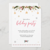 クリスマス・ホリデー・パーティーのご招待 案内状 (正面/裏面)