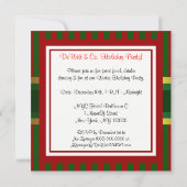 クリスマス・ホリデー・パーティーへの招待　赤　緑　金 招待状 (裏面)