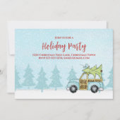 クリスマス ホリデー パーティー ウィンター スノー ワンダーランド カー 招待状 (正面)