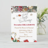 クリスマス ホリデー パーティー ギフト交換 招待状 (スタンド正面)