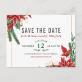 クリスマス·ホリデー·パーティー，デート·ポインセティアを救う 案内ポストカード (正面)