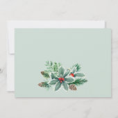 クリスマス ホリデー パーティー フェスティブ ホーリー ベリー ティーパーティー 招待状 (裏面)