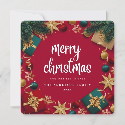 クリスマス ホリデー パーティー フラット ホリデー カード (正面)