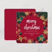 クリスマス ホリデー パーティー フラット ホリデー カード (正面/裏面)