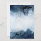 クリスマス ホリデー パーティー モダン ブルー フォレスト オウル 招待状 (裏面)