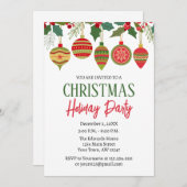 クリスマス ホリデー パーティー 招待状 (正面/裏面)