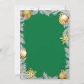 クリスマス ホリデー パーティー 招待状 緑と金 (裏面)