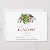 クリスマス ホリデー パーティー 赤い実 招待状 (正面)