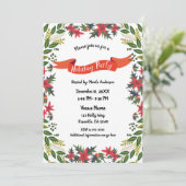 クリスマス ホリデー パーティー 遊び心のある 花と実のモチーフ 招待状 (スタンド正面)