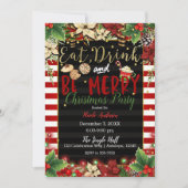 クリスマス・ホリデー・パーティー　飲んで食べて楽しく 招待状 (正面)