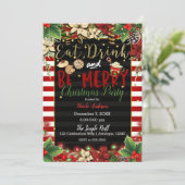 クリスマス・ホリデー・パーティー　飲んで食べて楽しく 招待状 (スタンド正面)