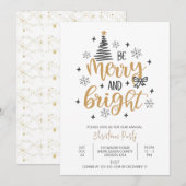 クリスマス・ホリデー・パーティ　楽しく輝かしく 招待状 (正面/裏面)