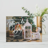 クリスマス ホリデー フォト カード メリー アンド ブライト (スタンド正面)