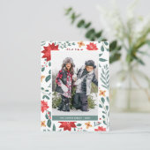 クリスマス ホリデー フラワーリース | ホリデー フォト カード (スタンド正面)