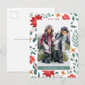 クリスマス ホリデー フラワーリース | ホリデー フォト カード (正面/裏面)