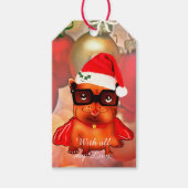 クリスマス・ホリデー・ブルドッグとスノーフレーク ギフトタグ (正面)