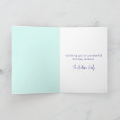 クリスマス ホリデー ブルー スノーフレーク フェリズ ナビダッド サンキューカード (内部)