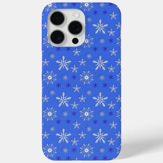 クリスマス ホリデー ブルー パターン Case-Mate iPhoneケース (裏面)