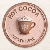 クリスマス ホリデー ホット ココア ラウンドペーパーコースター (正面)