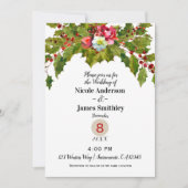 クリスマス ホリデー ホリー ベリー 冬の結婚式 招待状 (正面)