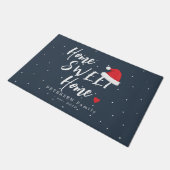 クリスマス ホリデー ホーム スイートホーム 家族の名前 ドアマット (アングル)