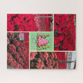 クリスマス ホリデー ポインセチアと写真テンプレート ジグソーパズル (横)