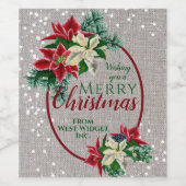 クリスマス ホリデー ポインセチア フェスティブ フラワーラベル ワイン ワインラベル (シングルラベル)