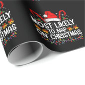 クリスマス・ホリデー・マッチングで昼寝になる可能性が最も高い ラッピングペーパー (ロールコーナー)