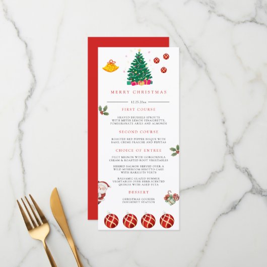 クリスマス・ホリデー メニュー (正面/裏面インサイチュ)