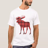 クリスマス ホリデー モース 赤 チェック タータン 柄 Tシャツ (正面)