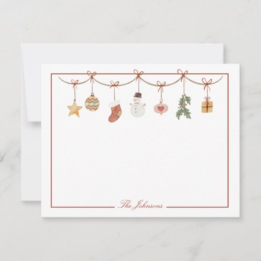 クリスマス ホリデー レシピ オーダーメイド 便箋 ノートカード (正面)