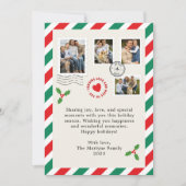 クリスマス・ホリデー・レター家族の写真コラージュ シーズンカード (正面)