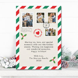 クリスマス・ホリデー・レター家族の写真コラージュ シーズンカード