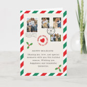 クリスマス・ホリデー・レター家族の写真折り畳み カード (正面)