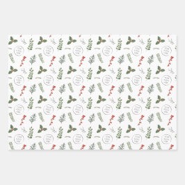 クリスマス・ホリデー・ロゴ小規模企業のプロモーション ラッピングペーパーシート