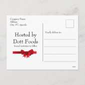 クリスマス ホリデー 企業用 セーブ・ザ・デート ゴールド プライド 赤 リボン 法人 (裏面)