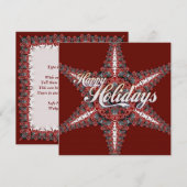 クリスマス ホリデー 幸せな星祭り 真っ赤な喜び 招待状 (正面/裏面)