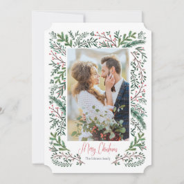 クリスマス・ホリデー |松の木枠 |フォトカード シーズンカード