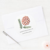 クリスマス・ホリデー |松コーンツリー |ステッカー ラウンドシール (封筒)