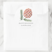 クリスマス・ホリデー |松コーンツリー |ステッカー ラウンドシール (バッグ)