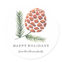 クリスマス・ホリデー |松コーンツリー |ステッカー