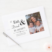 クリスマス ホリデー 楽しく過ごそう フォト 長方形シール (封筒)